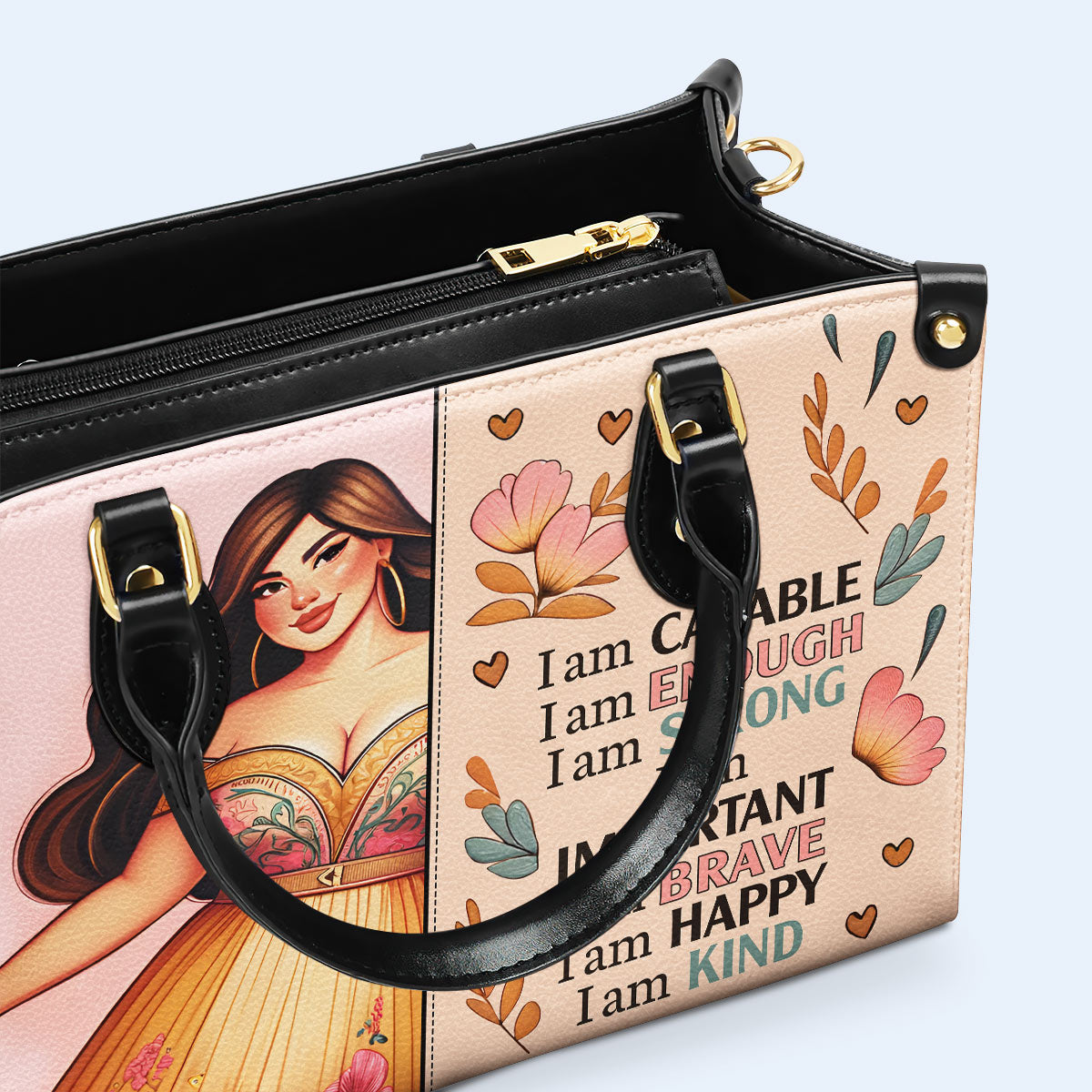 Je suis capable - Sac à main en cuir personnalisé - PG01