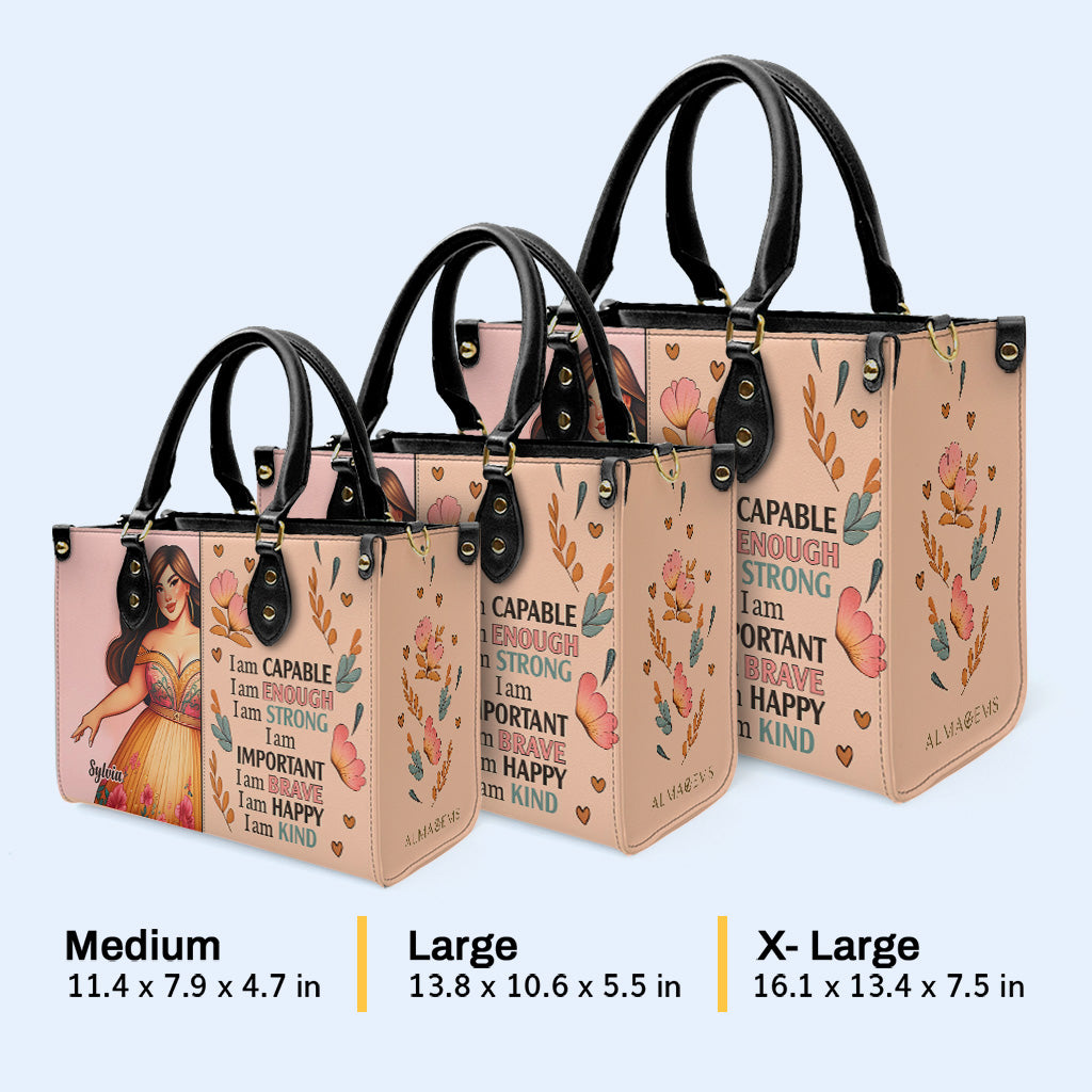 Je suis capable - Sac à main en cuir personnalisé - PG01