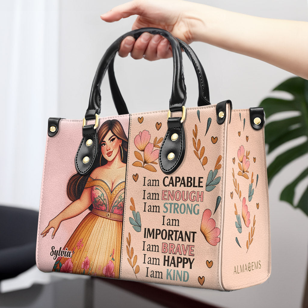 Je suis capable - Sac à main en cuir personnalisé - PG01