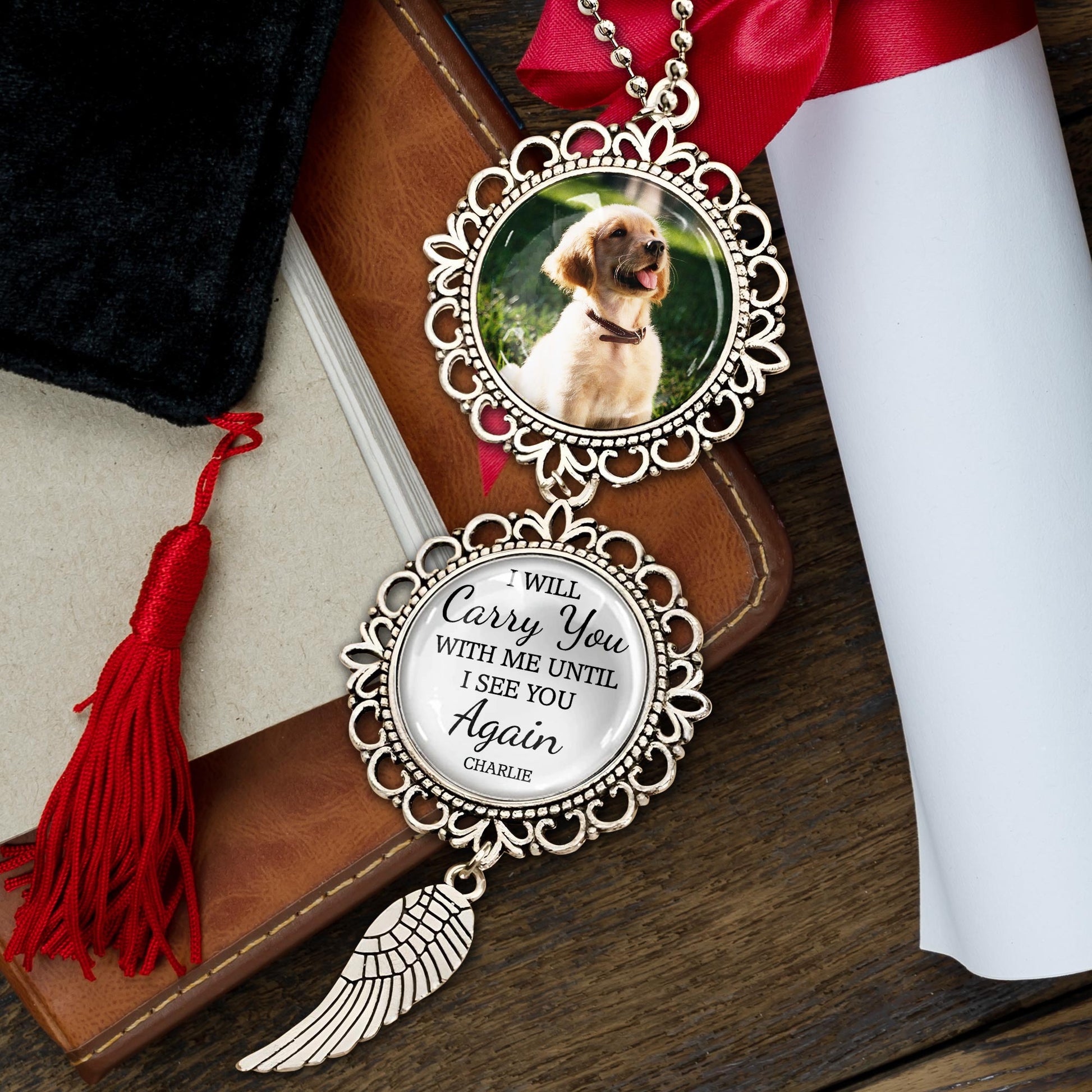 I Will Carry You With Me Until I See You Again, Angel Wing and Pendant Charm