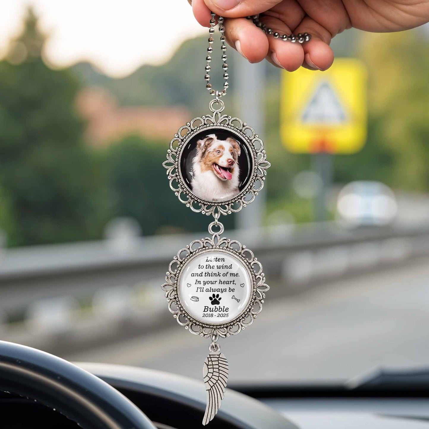 Listen To The Wind And Think Of Me, Angel Wing And Pendant Charm