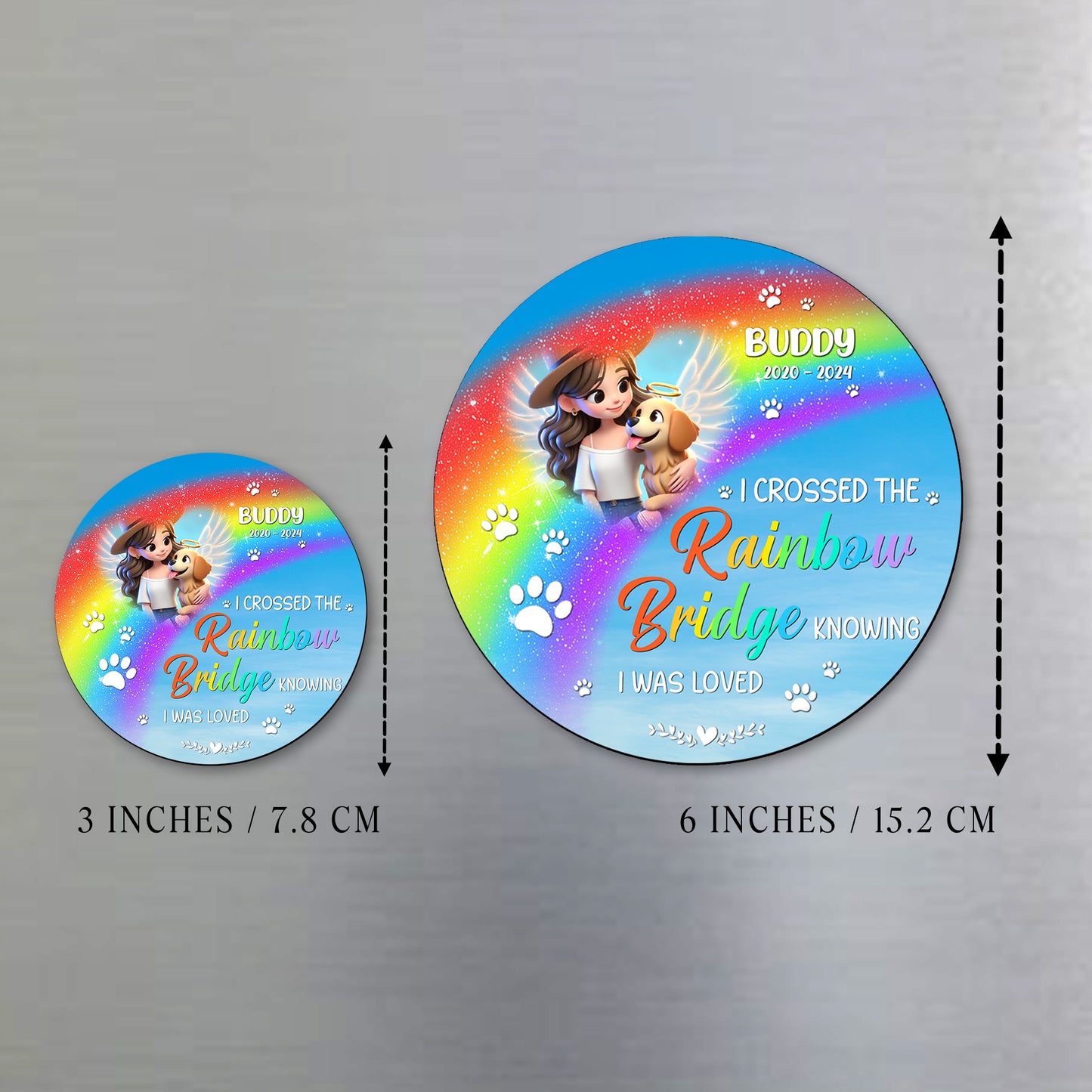 A Piece Of My Heart Is At The Rainbow Bridge Magnet - Personalized Custom Fridge Magnet - PME006_MAGN