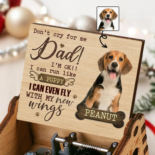 Run Like A Puppy, Fly With New Wings Memorial Custom Music Box