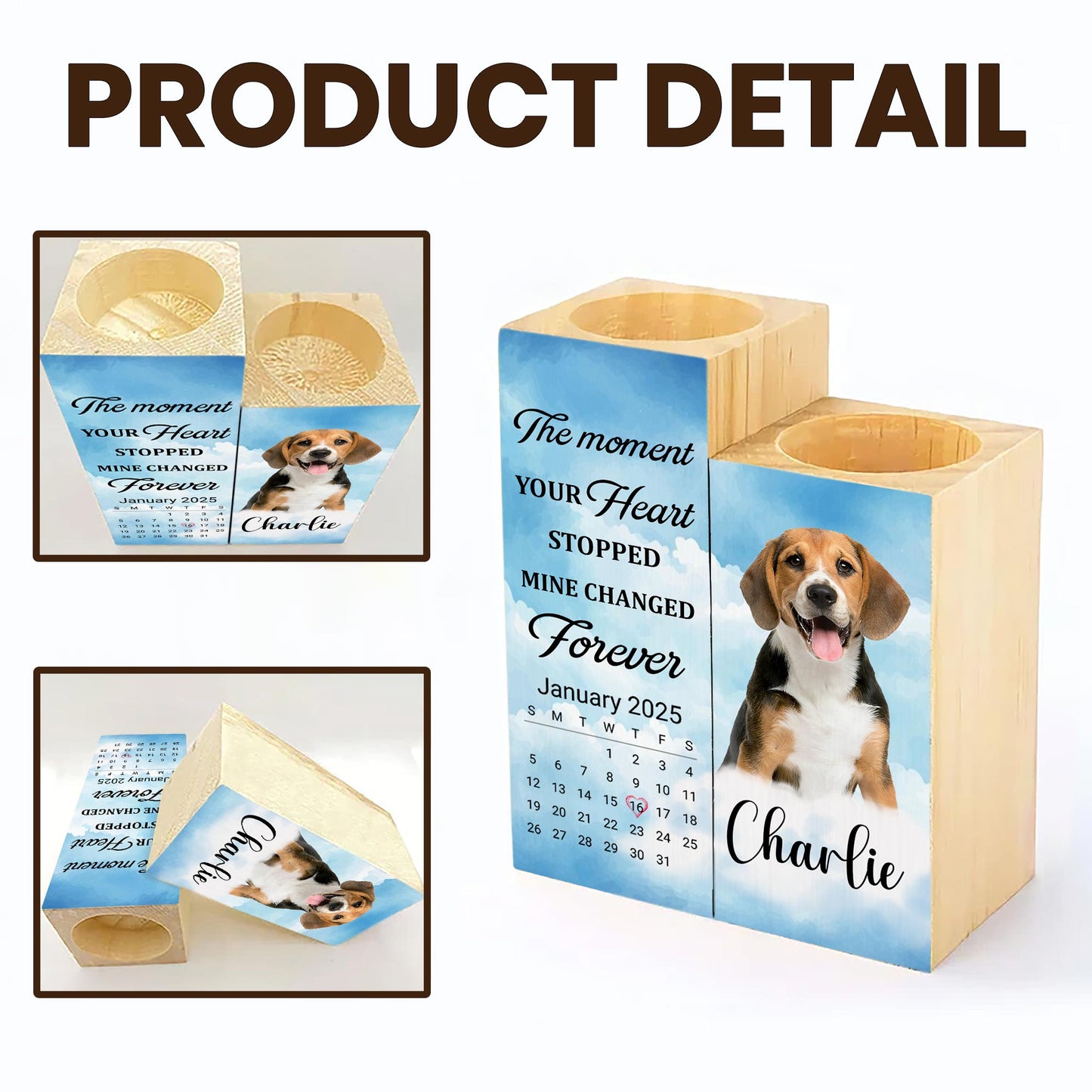 The Moment Your Heart Stopped, Candle With Dog Design - Personalized Custom Candle Holder - PME033_CAHOW