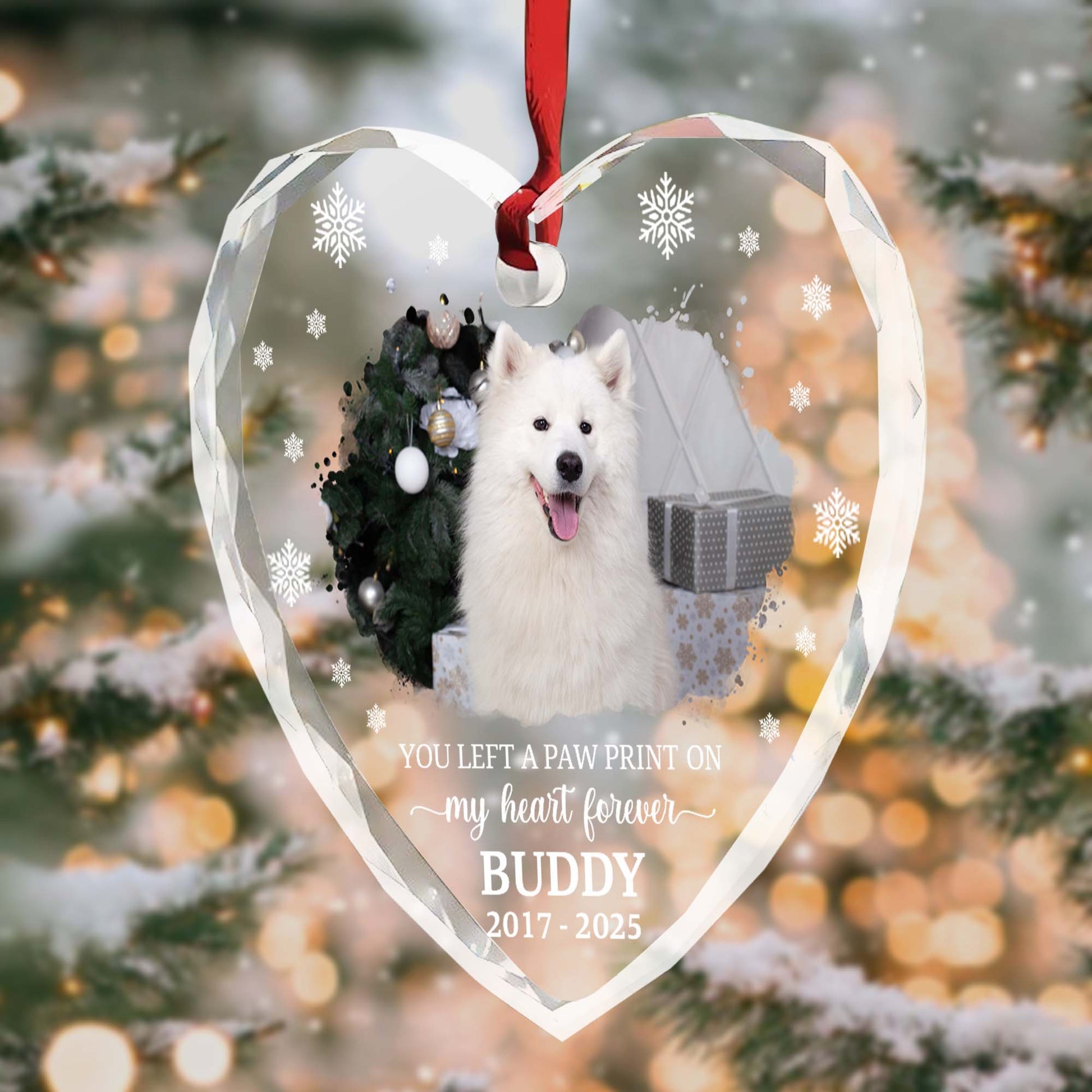 You Left A Paw Print On My Heart Forever, Dog And Snowflakes