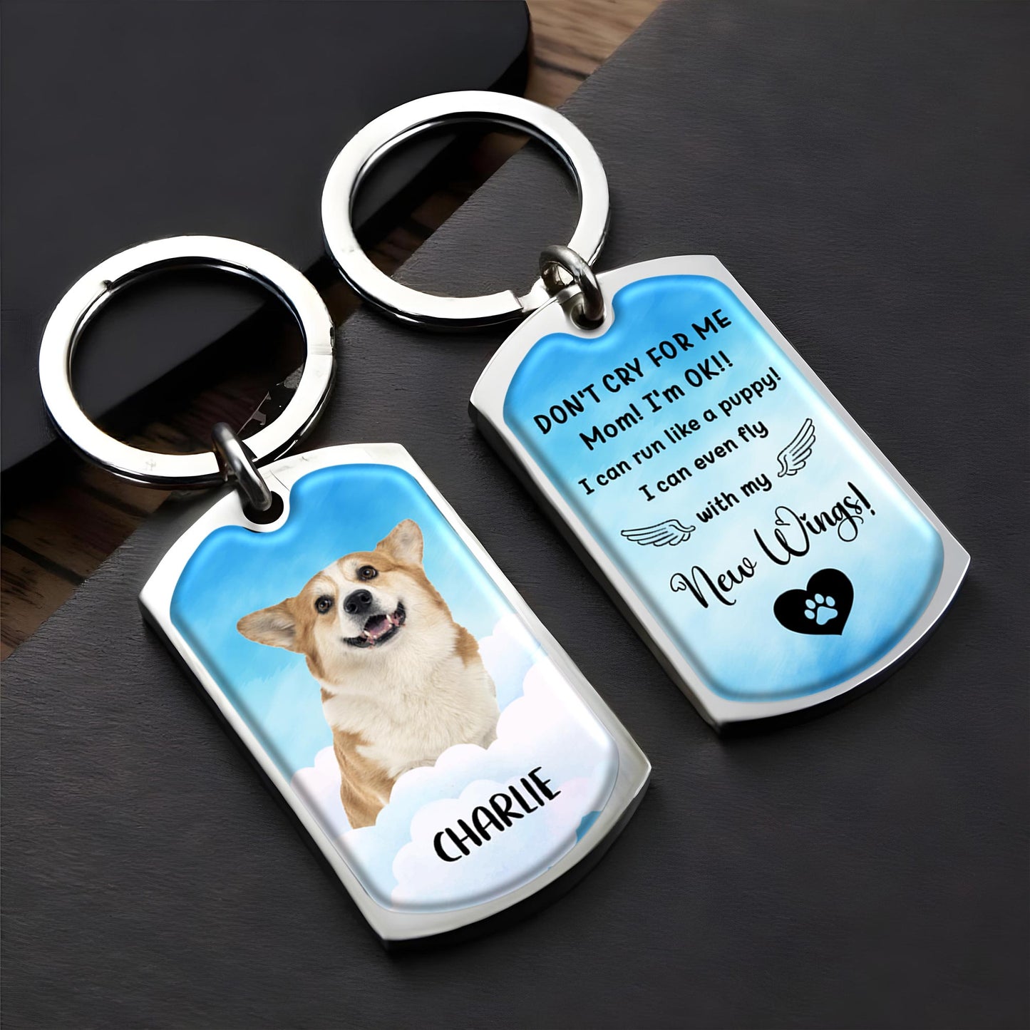 Don't Cry For Me Mom, I'm OK, Dog With Wings And Clouds