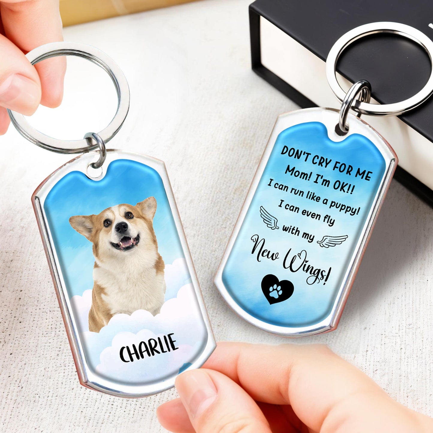 Don't Cry For Me Mom, I'm OK, Dog With Wings And Clouds