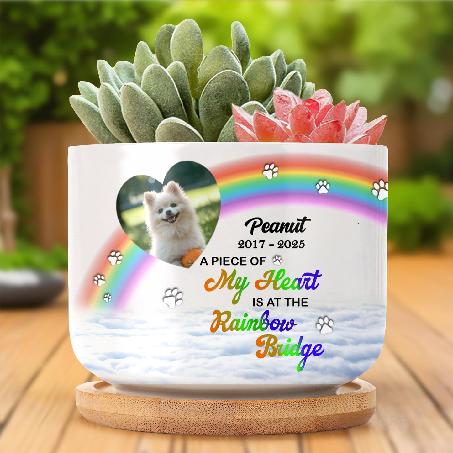 A Piece Of My Heart Is At The Rainbow Bridge, Rainbow and Paw Prints