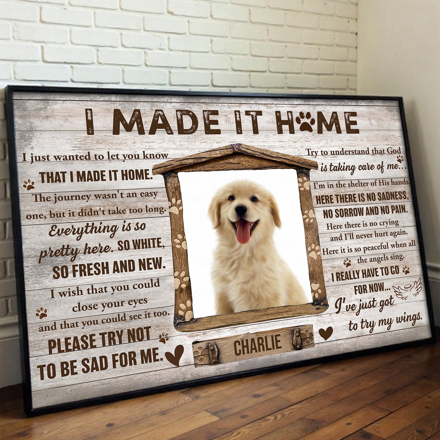 I Made It Home, Memorial Poster With Dog
