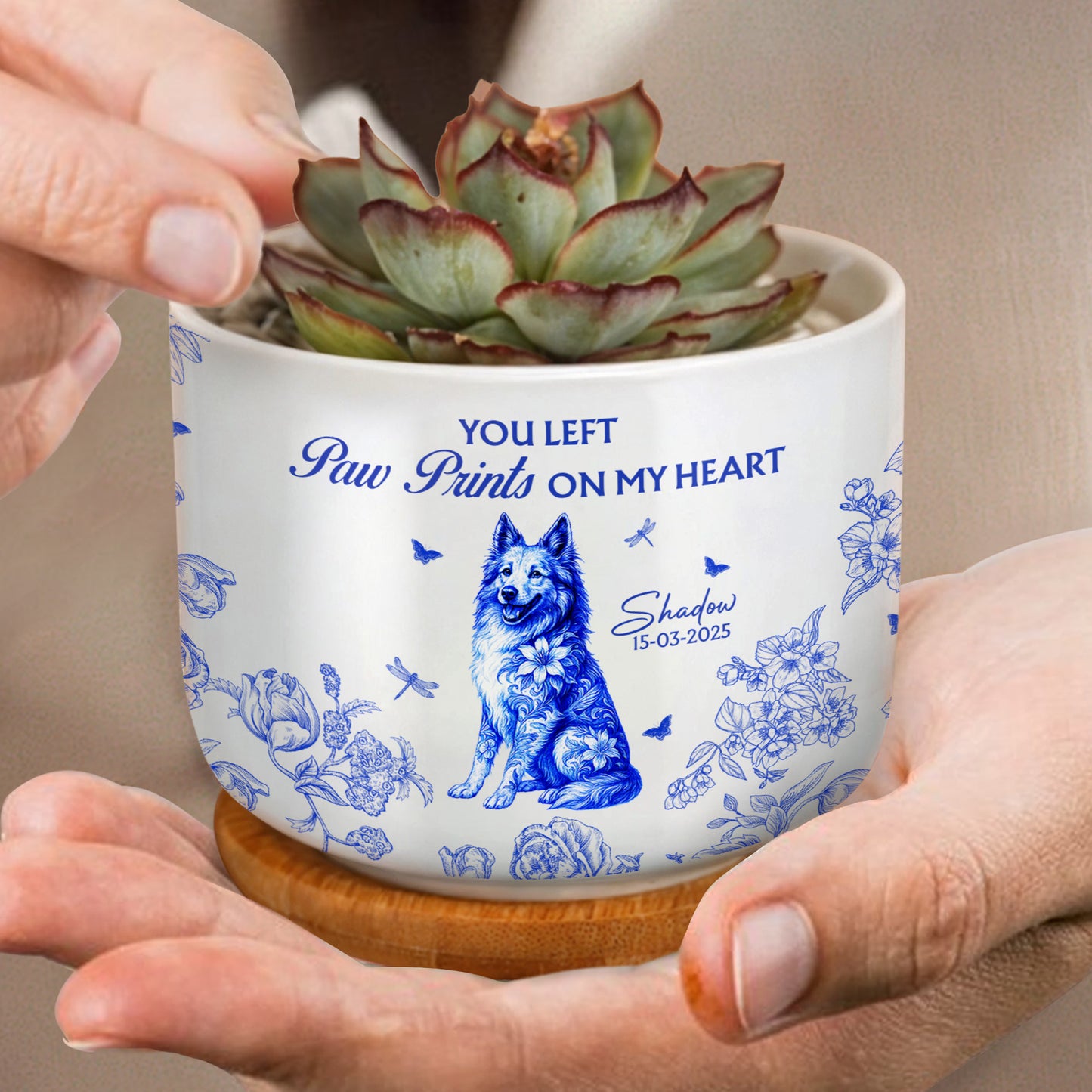 You Left Paw Prints on My Heart Dog and Flowers