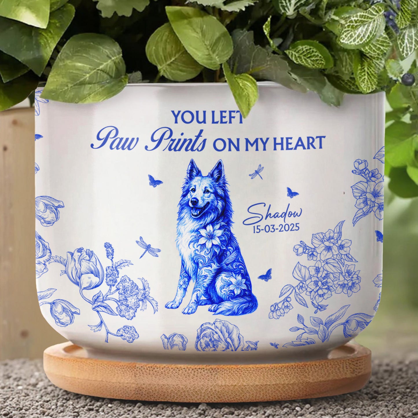 You Left Paw Prints on My Heart Dog and Flowers