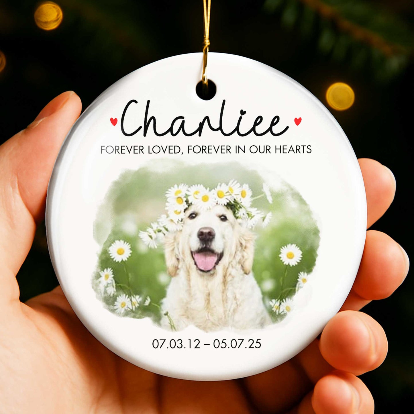 Forever Loved Forever In Our Hearts With Dog And Daisy Flowers