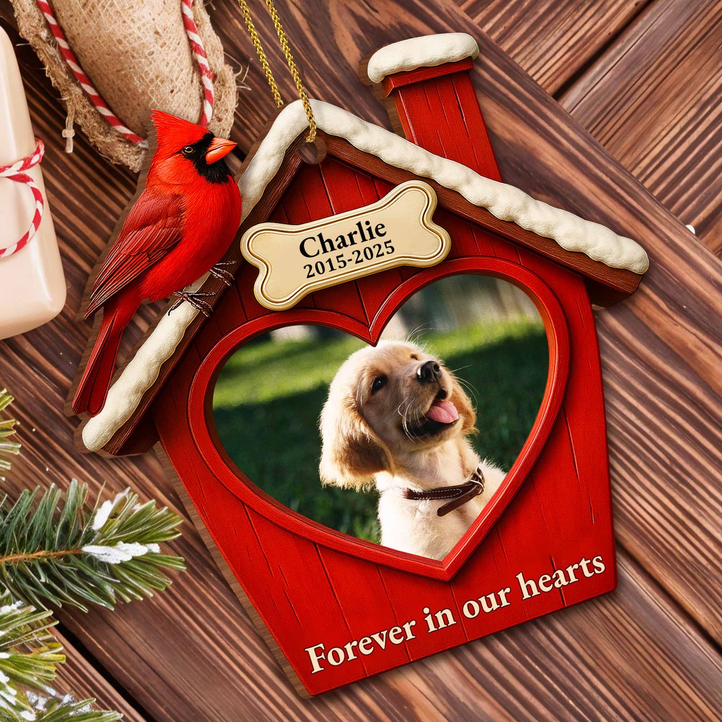 Forever In Our Hearts, Bird and Dog Ornament