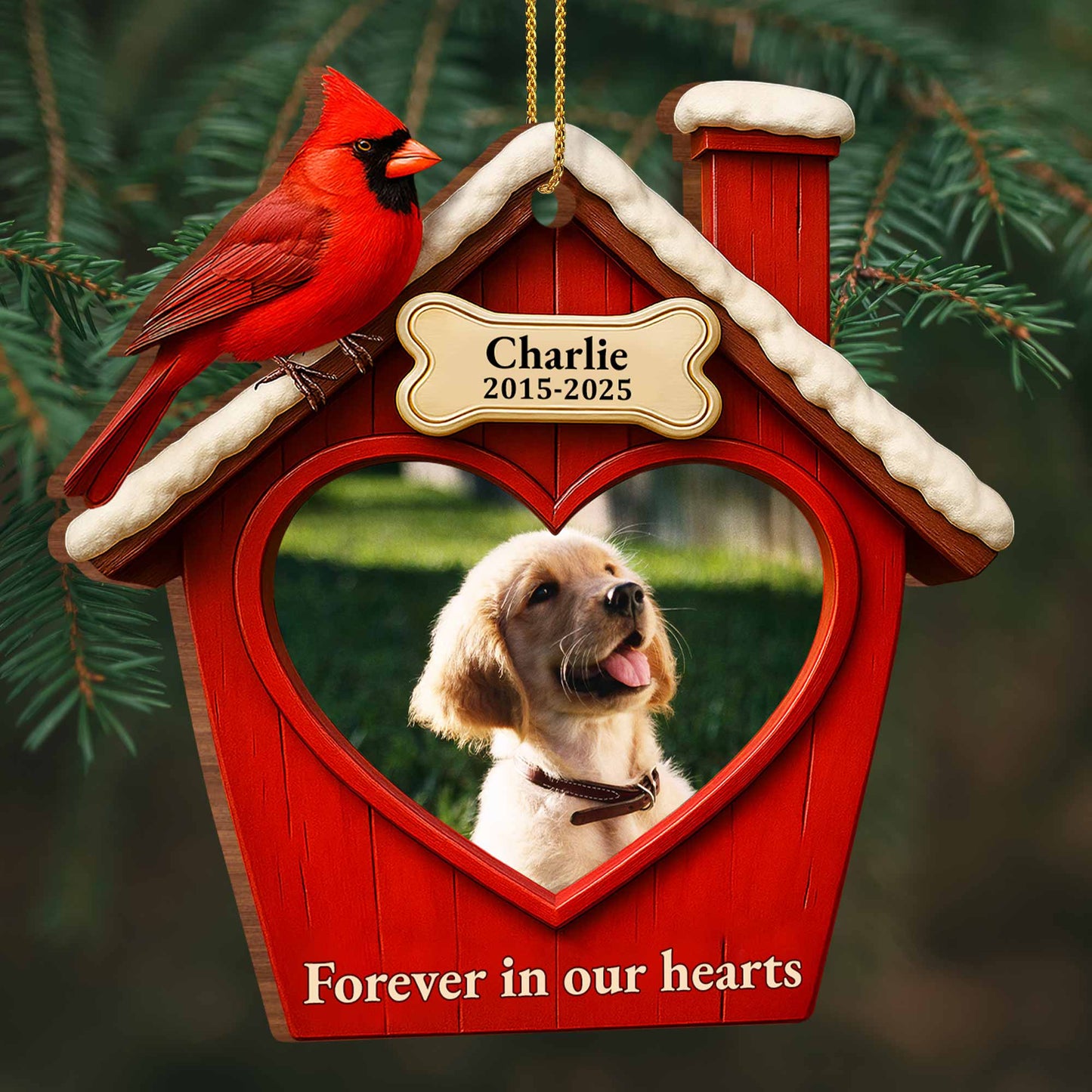 Forever In Our Hearts, Bird and Dog Ornament