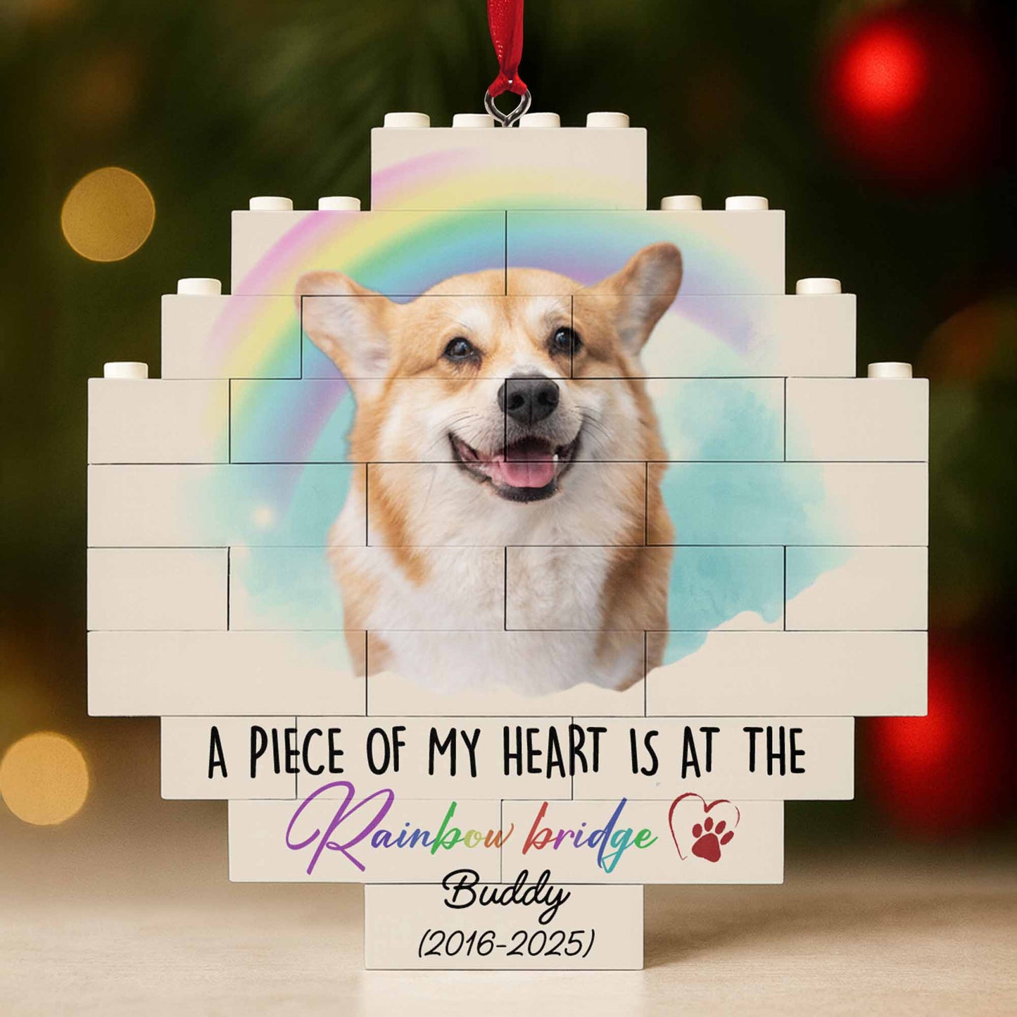 A Piece Of My Heart Is At The Rainbow Bridge, Dog And Rainbow