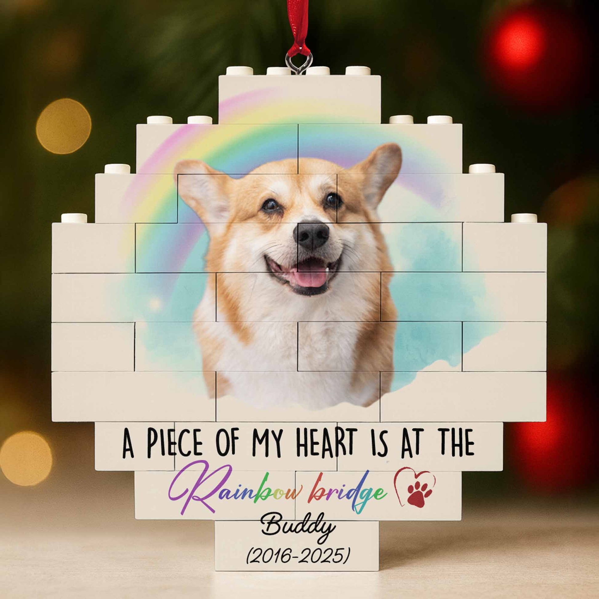 A Piece Of My Heart Is At The Rainbow Bridge, Dog And Rainbow