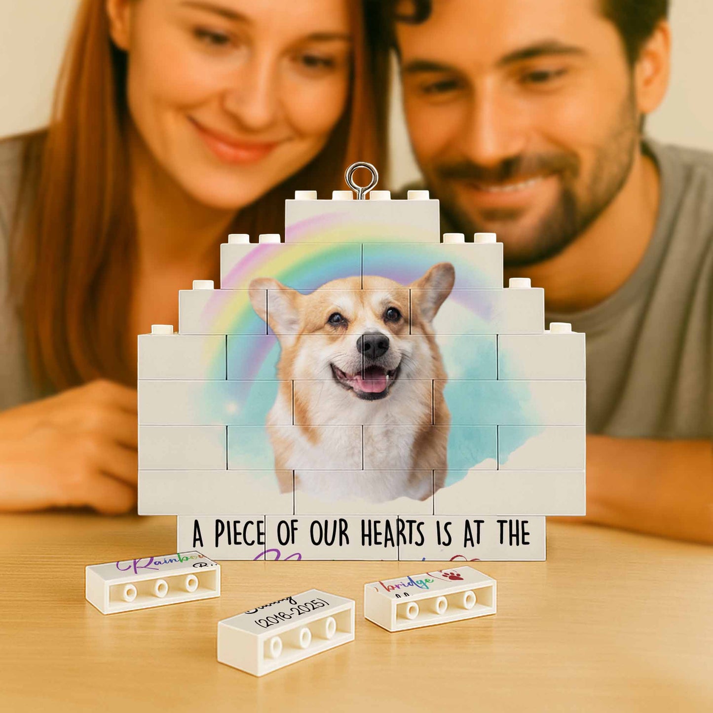 A Piece Of My Heart Is At The Rainbow Bridge, Dog And Rainbow