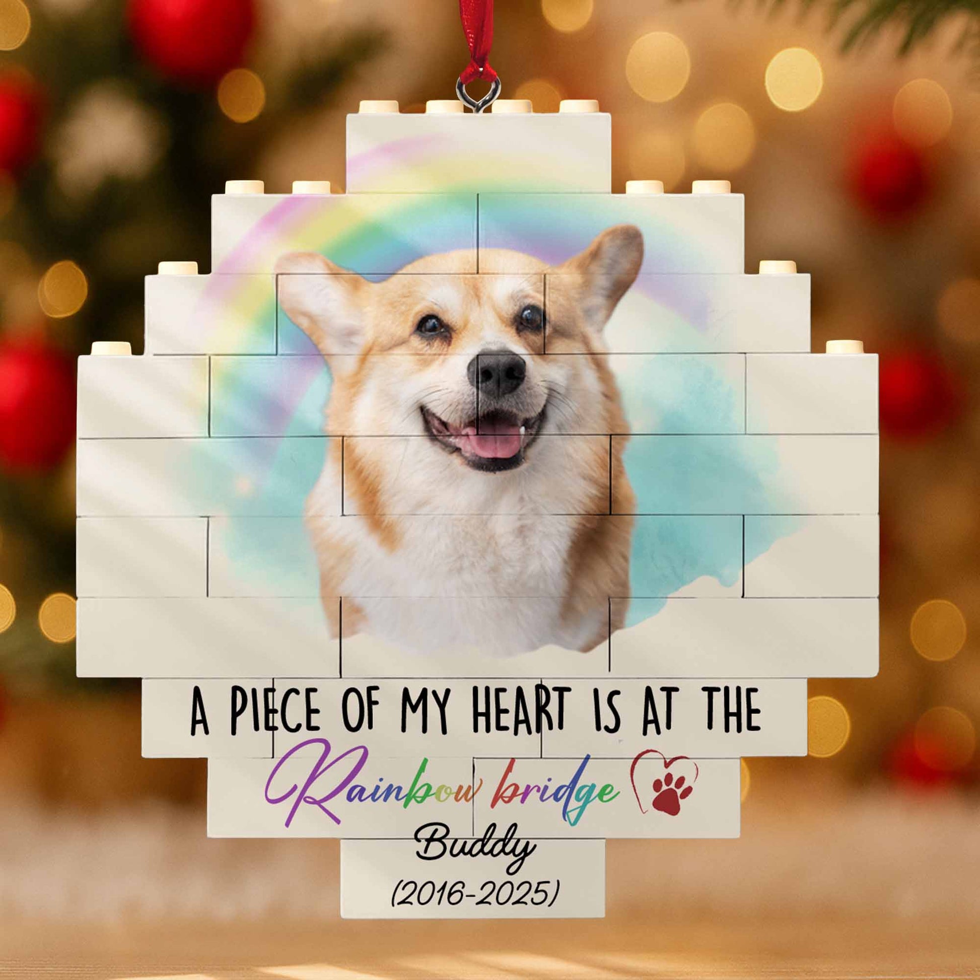 A Piece Of My Heart Is At The Rainbow Bridge, Dog And Rainbow