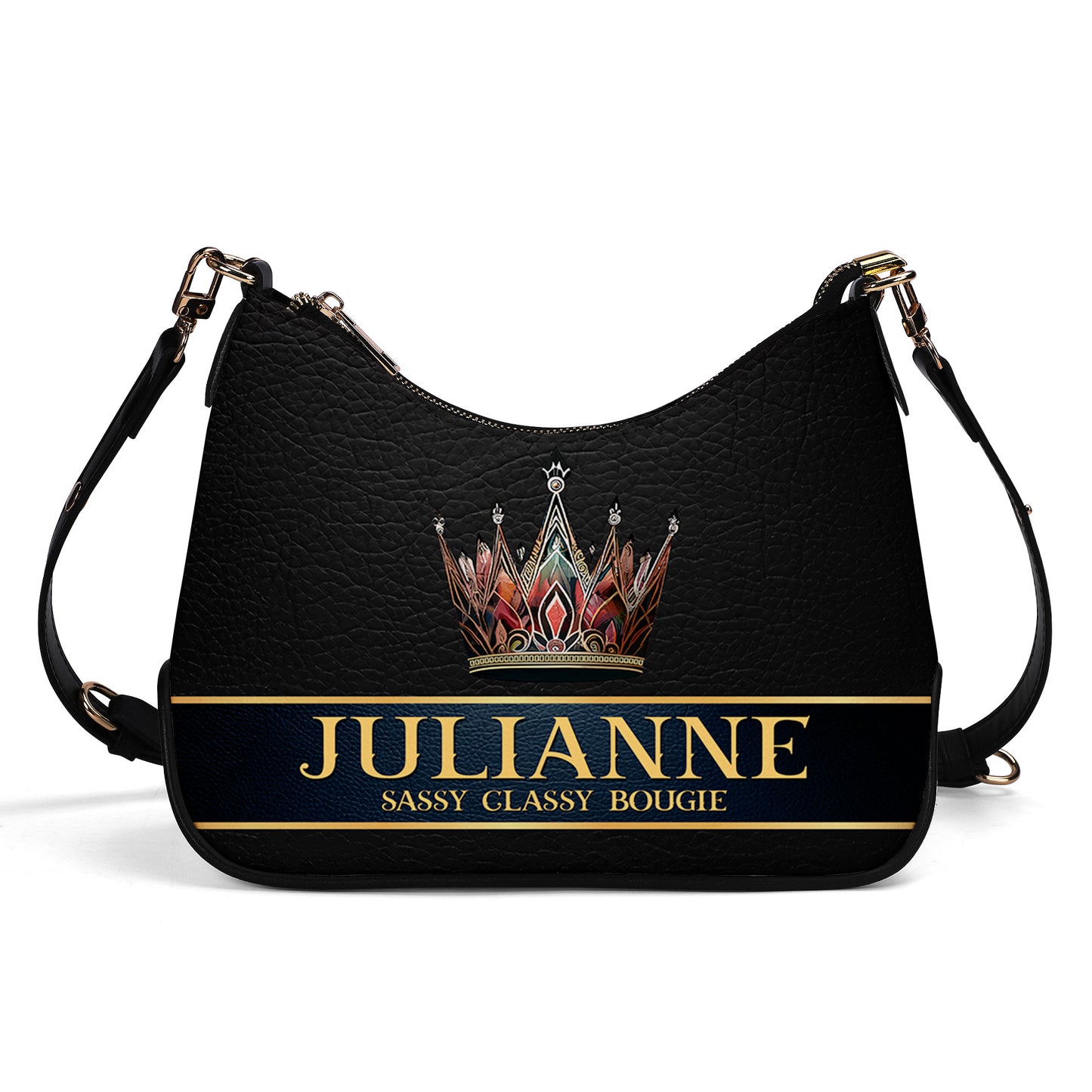 Queen Black - Sac à main bandoulière personnalisé avec chaîne - Q02BCH