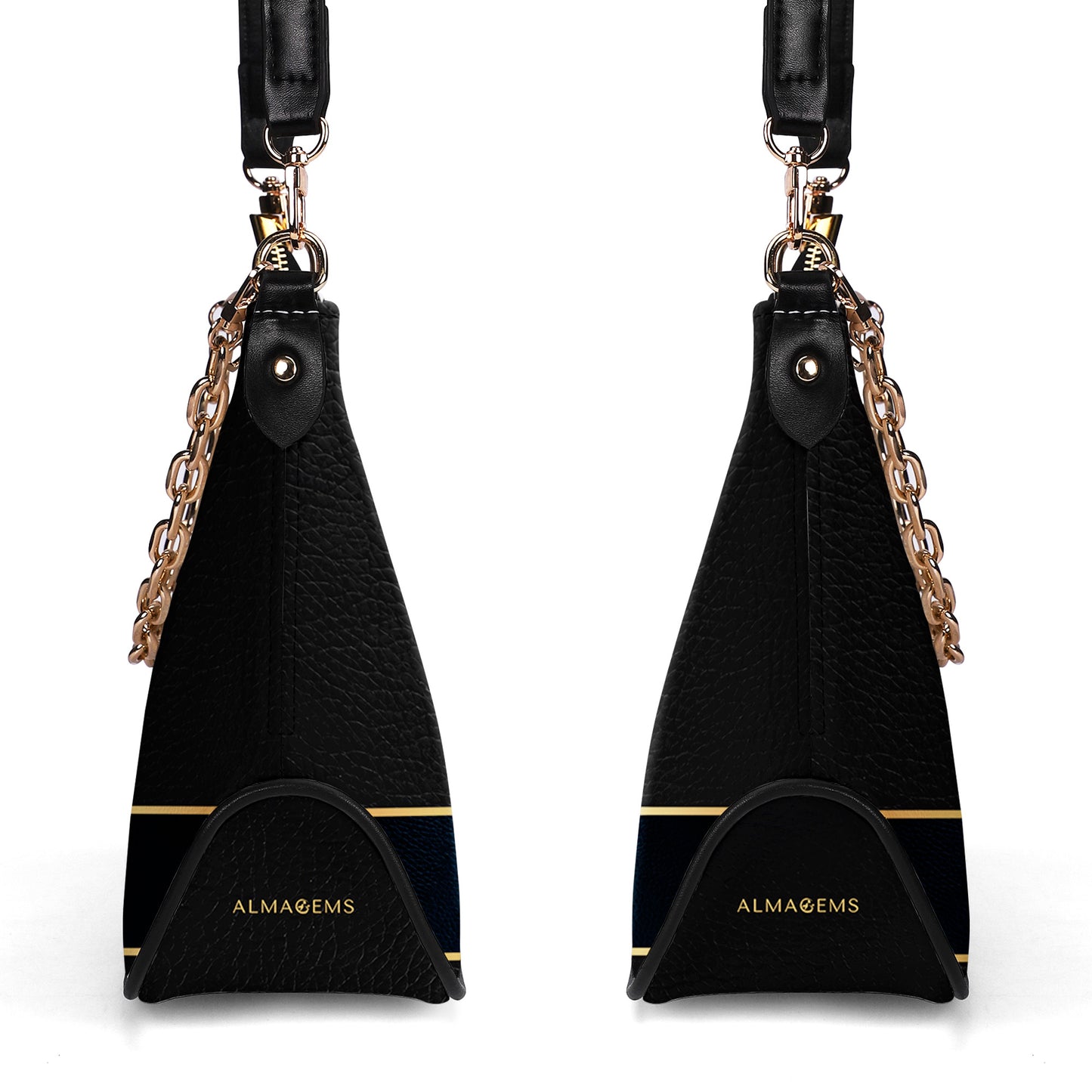 Queen Black - Sac à main bandoulière personnalisé avec chaîne - Q02BCH