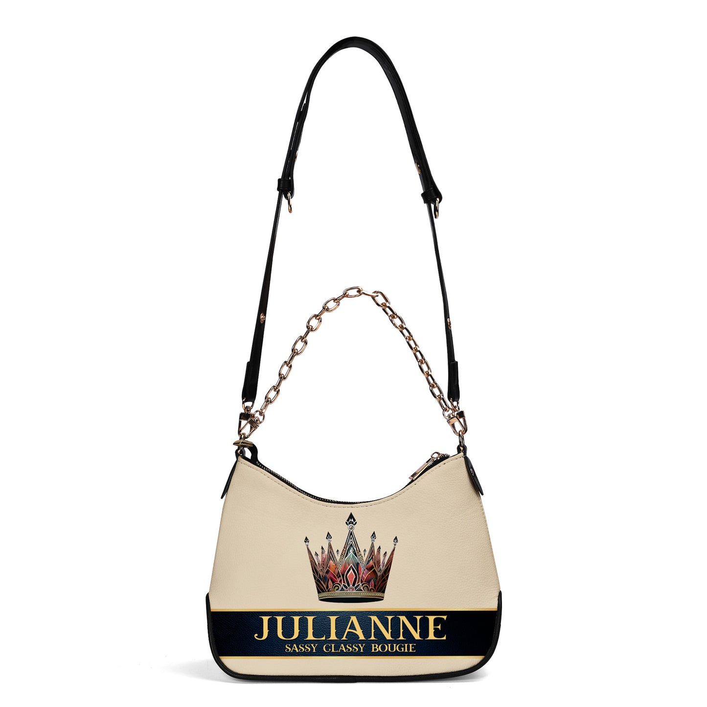 Queen Beige - Bolso bandolera con cadena personalizado - Q02BGCH