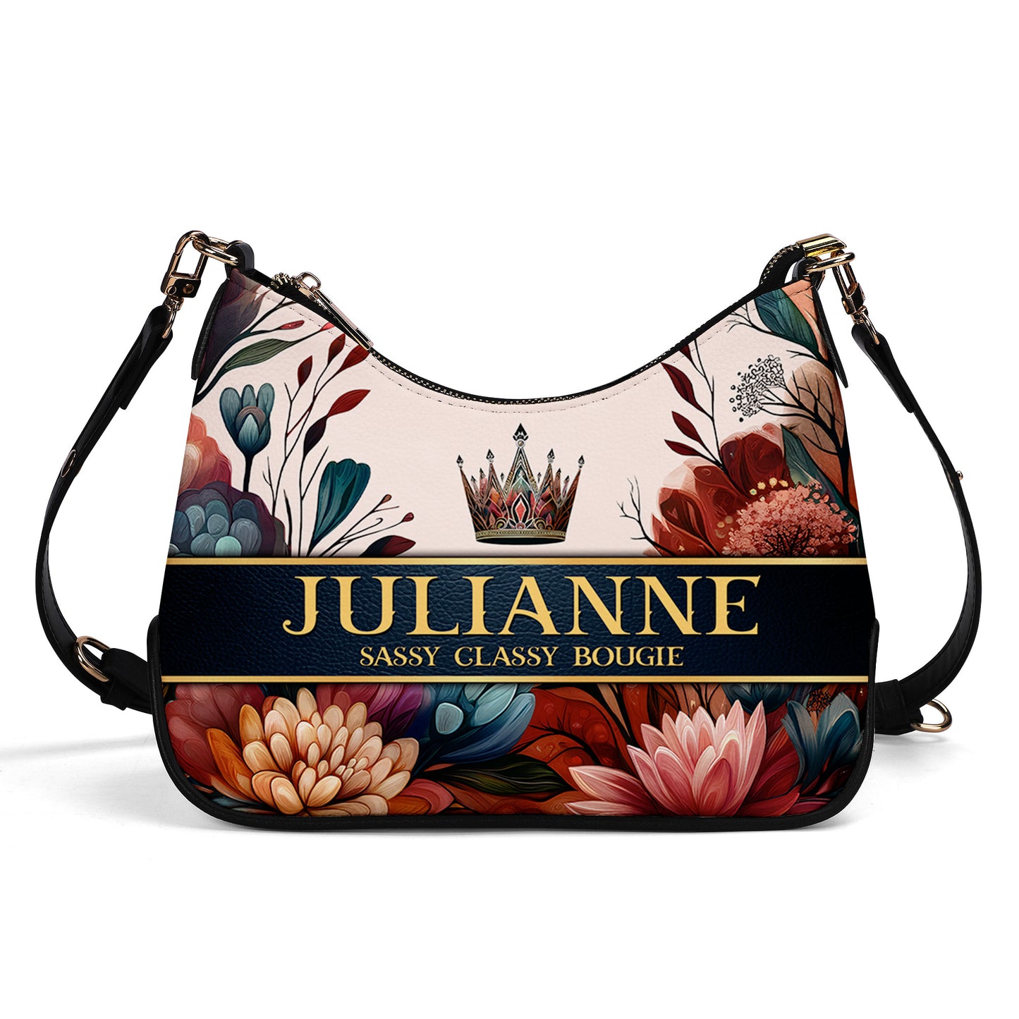 Queen Flowers - Bolso bandolera personalizado con cadena - Q02FCH