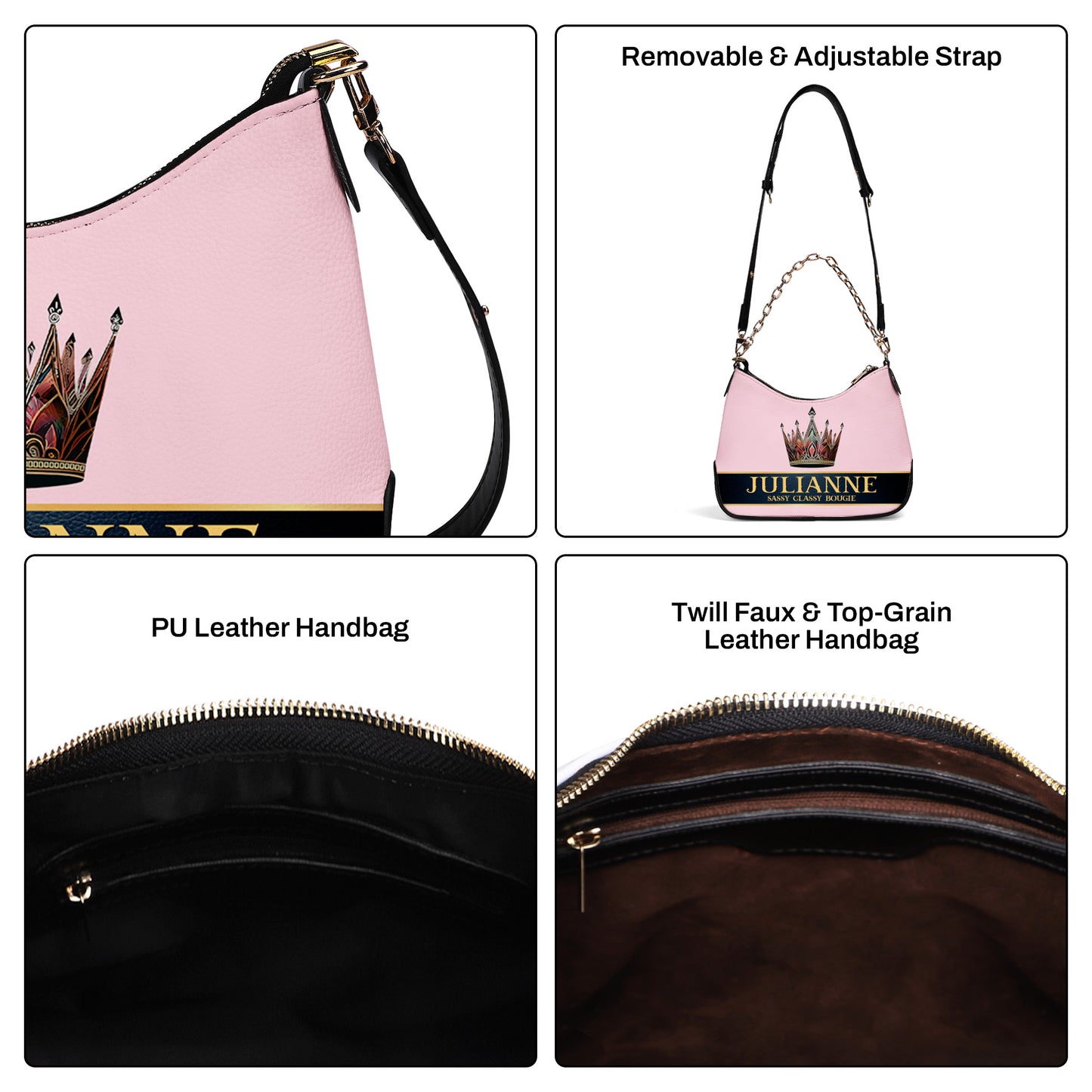 Queen Pink - Bolso bandolera con cadena personalizado - Q02PCH