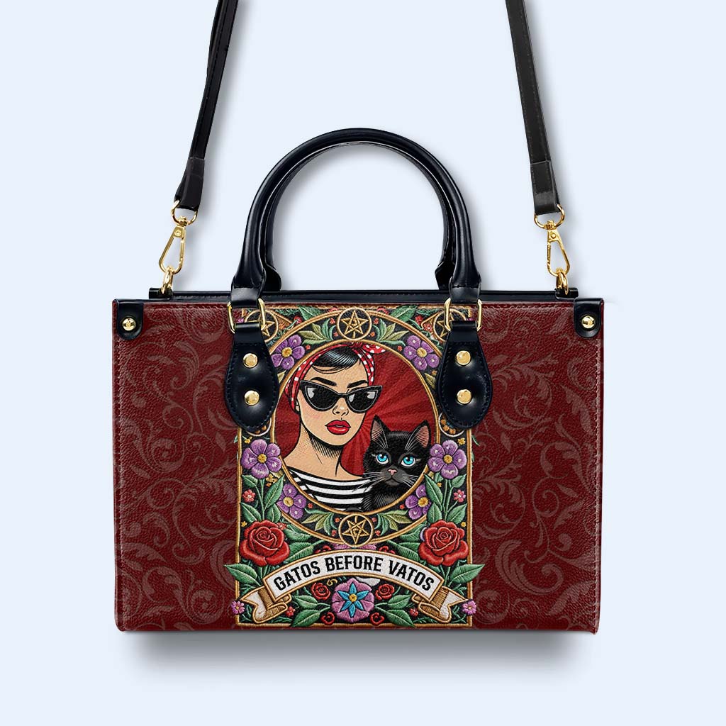 GATOS BEFORE VATOS - Sac à main en cuir personnalisé - QCUS036_HB