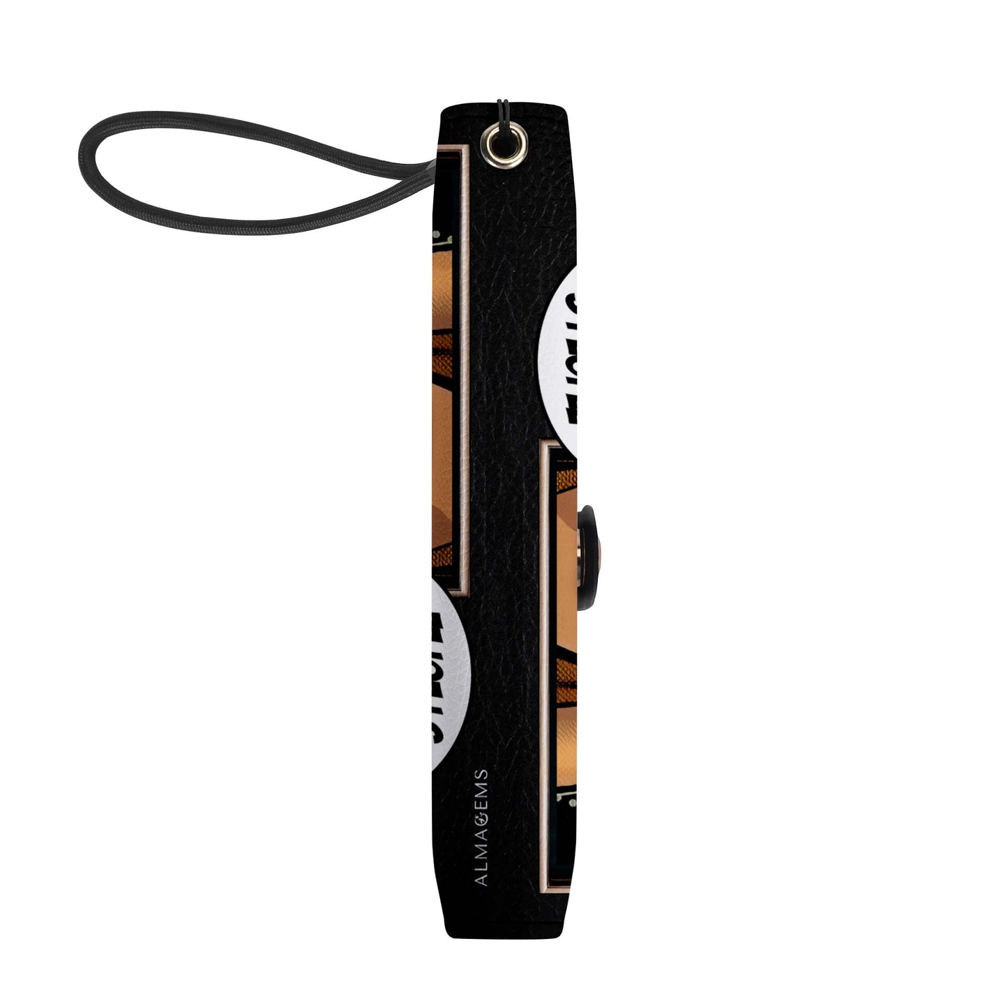 Personalice con arte y texto personalizados - Billetera de cuero personalizada para teléfono - QCUSTOM01PW