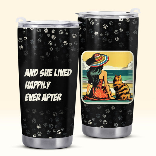 Custom Comic Art With Your Pet - Personalized Stainless Steel Tumbler 20oz 30oz - QCUSTOM03TB