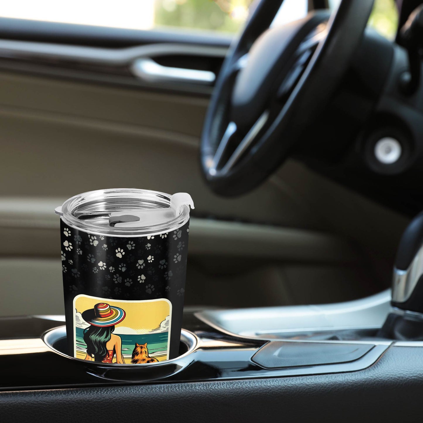 Arte cómico personalizado con tu mascota - Vaso de acero inoxidable personalizado de 20 oz y 30 oz - QCUSTOM03TB