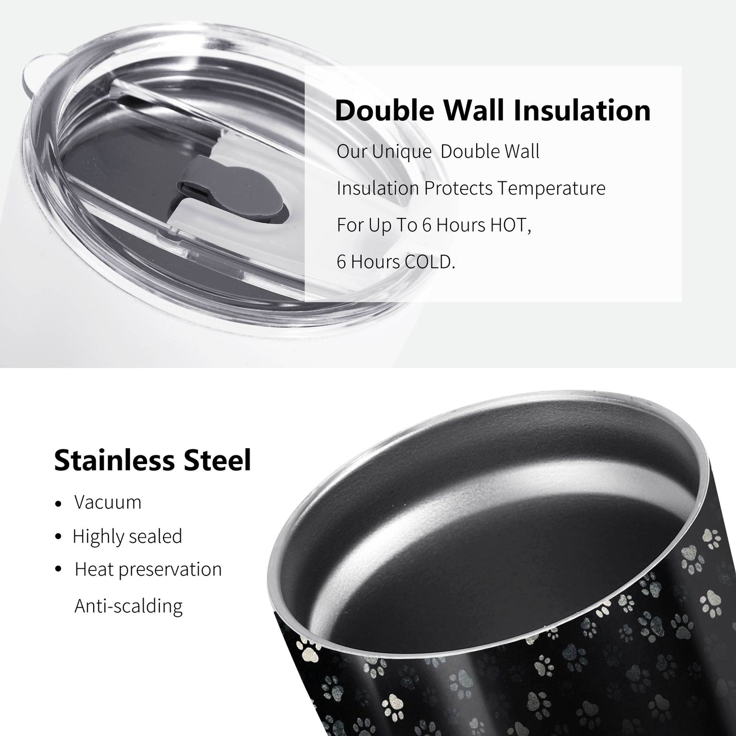 Arte cómico personalizado con tu mascota - Vaso de acero inoxidable personalizado de 20 oz y 30 oz - QCUSTOM03TB