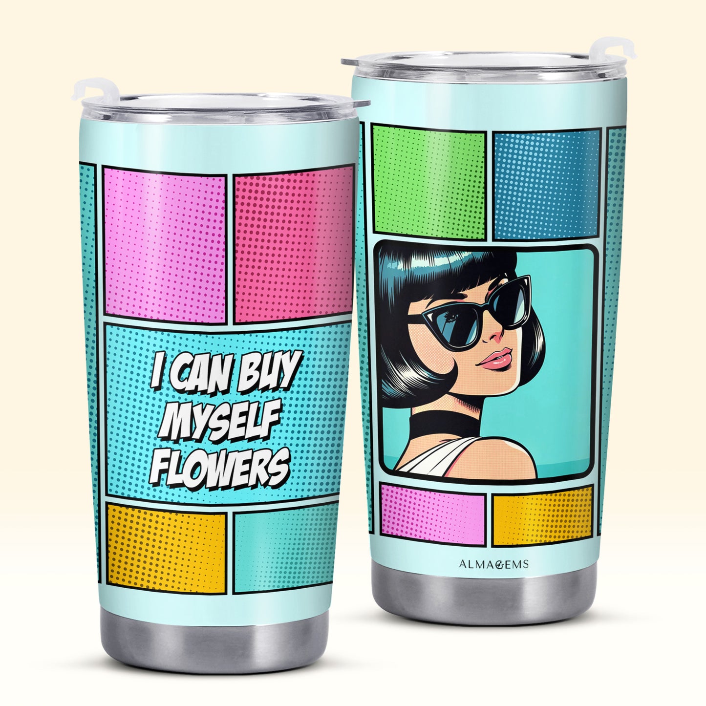 Personaliza tu arte - Vaso de acero inoxidable personalizado de 20 oz y 30 oz - QCUSTOM04TB