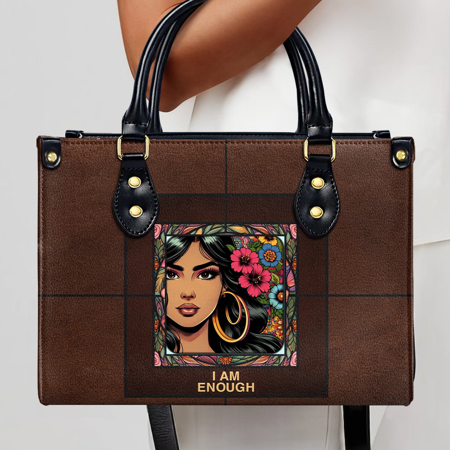 Personnalisez votre sac à main en cuir avec des illustrations et du texte personnalisés - QCUSTOM07