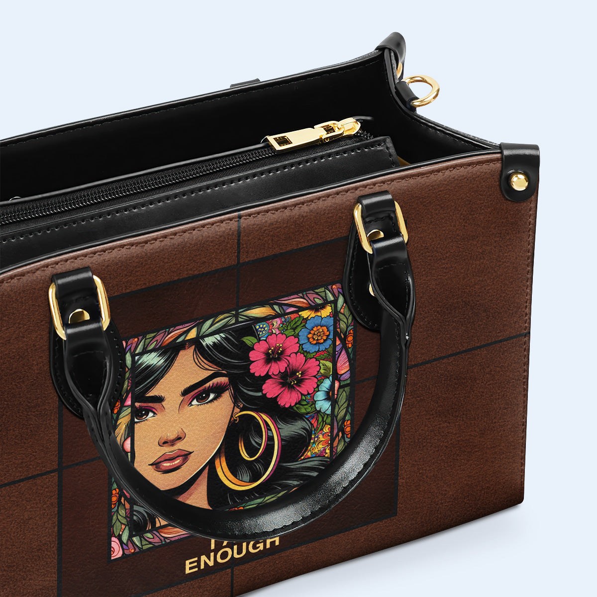 Personnalisez votre sac à main en cuir avec des illustrations et du texte personnalisés - QCUSTOM07