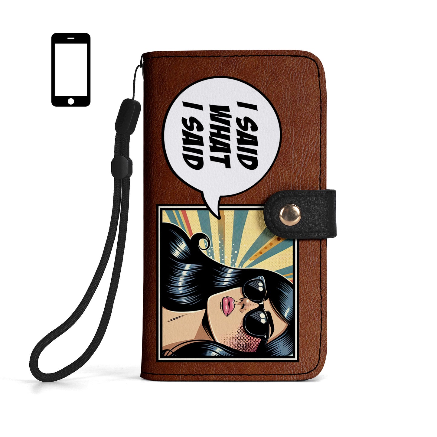 Portefeuille en cuir personnalisé pour téléphone - QCUSTOM10PW