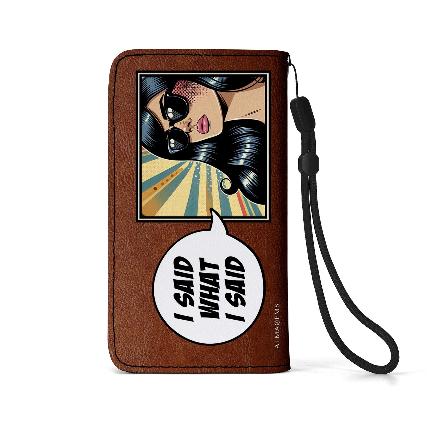 Portefeuille en cuir personnalisé pour téléphone - QCUSTOM10PW