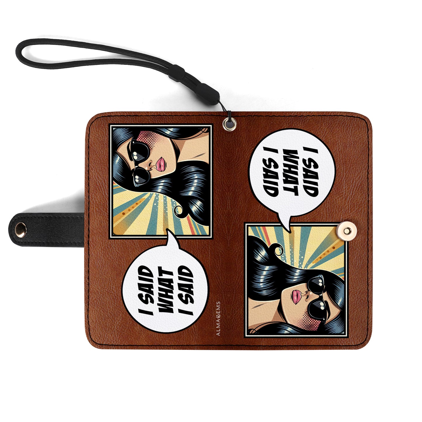 Portefeuille en cuir personnalisé pour téléphone - QCUSTOM10PW