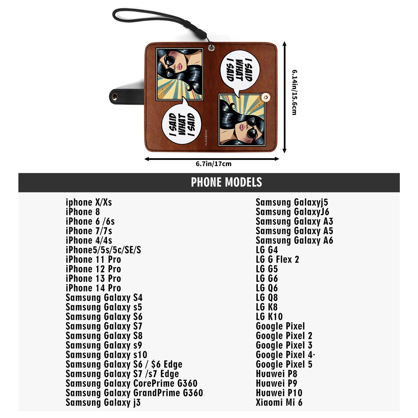 Portefeuille en cuir personnalisé pour téléphone - QCUSTOM10PW
