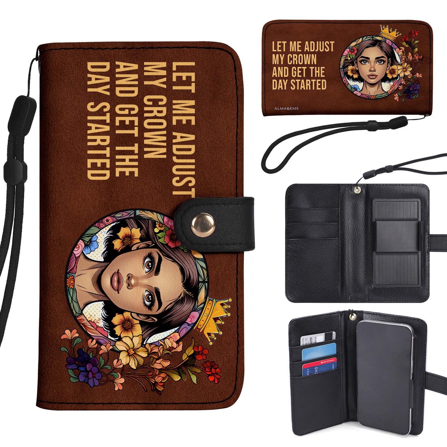 Portefeuille en cuir personnalisé pour téléphone - QCUSTOM13PW