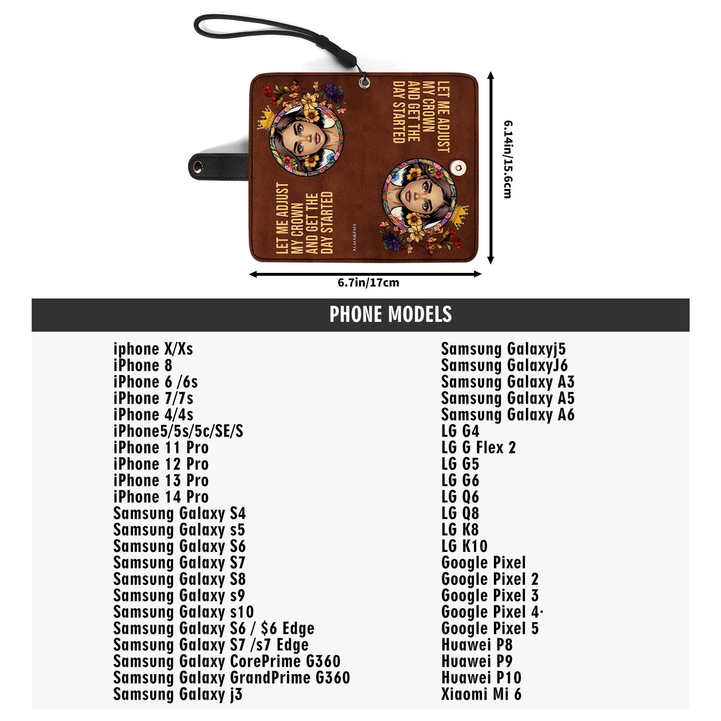 Portefeuille en cuir personnalisé pour téléphone - QCUSTOM13PW