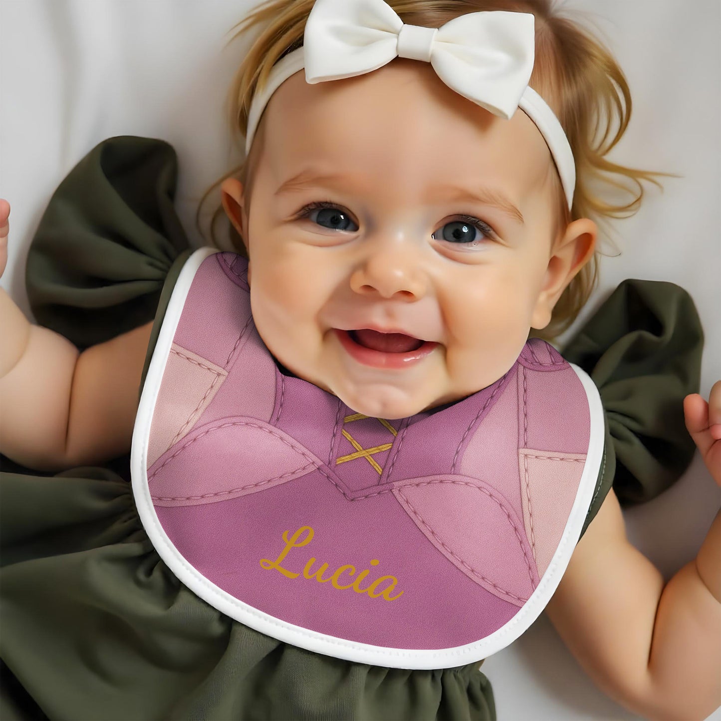 Bavoir bébé personnalisé inspiré du costume de princesse - KID070_BBB