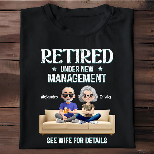 Retired Under New Management See Wife For Details, Couch and Cartoon Couple