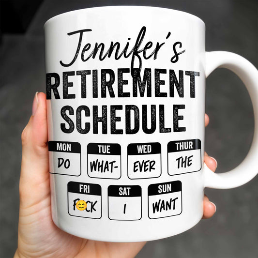 Calendrier de retraite hebdomadaire - Tasse à café personnalisée - RETIRE005_MG