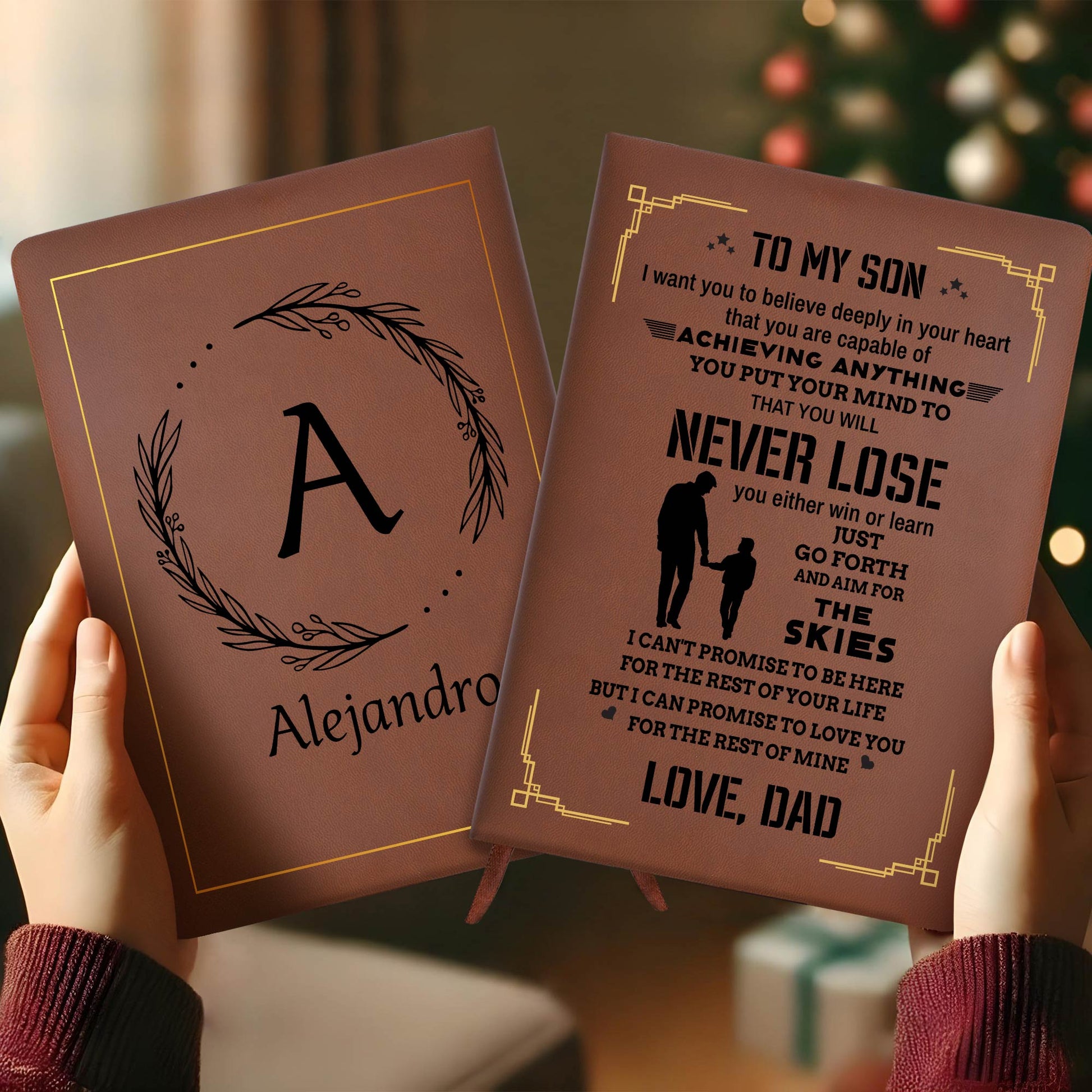 Father And Son Bond With Motivational Quote