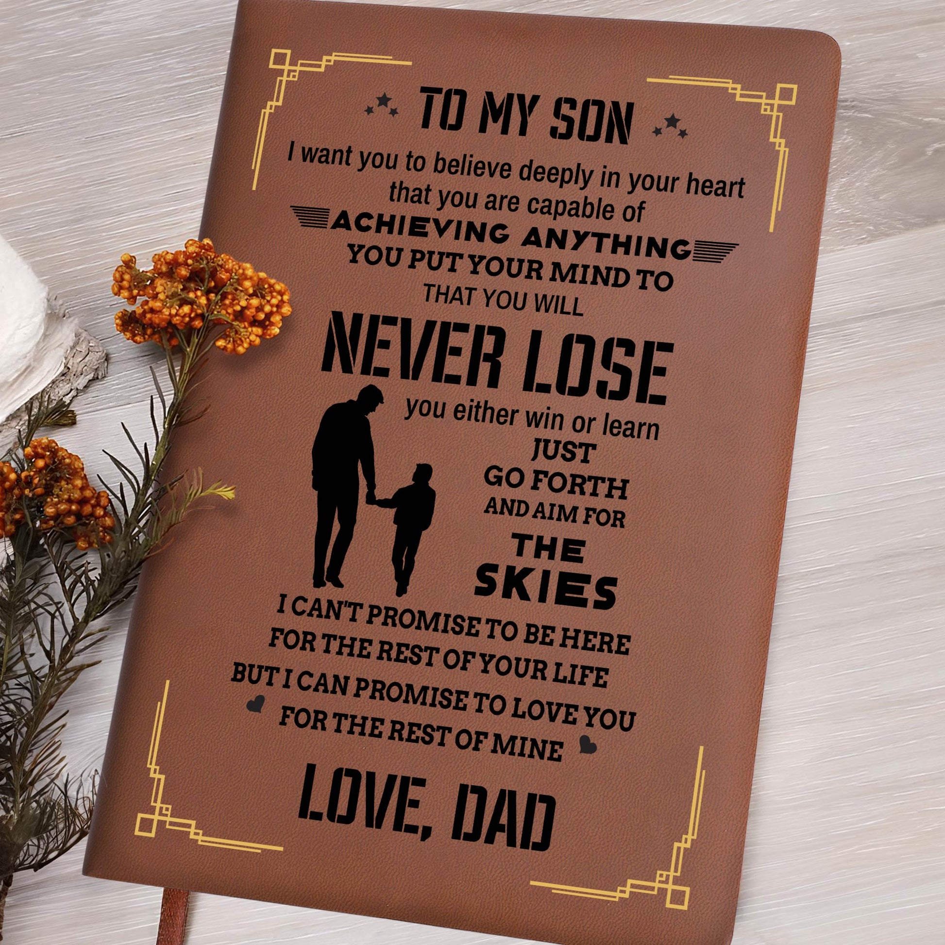 Father And Son Bond With Motivational Quote