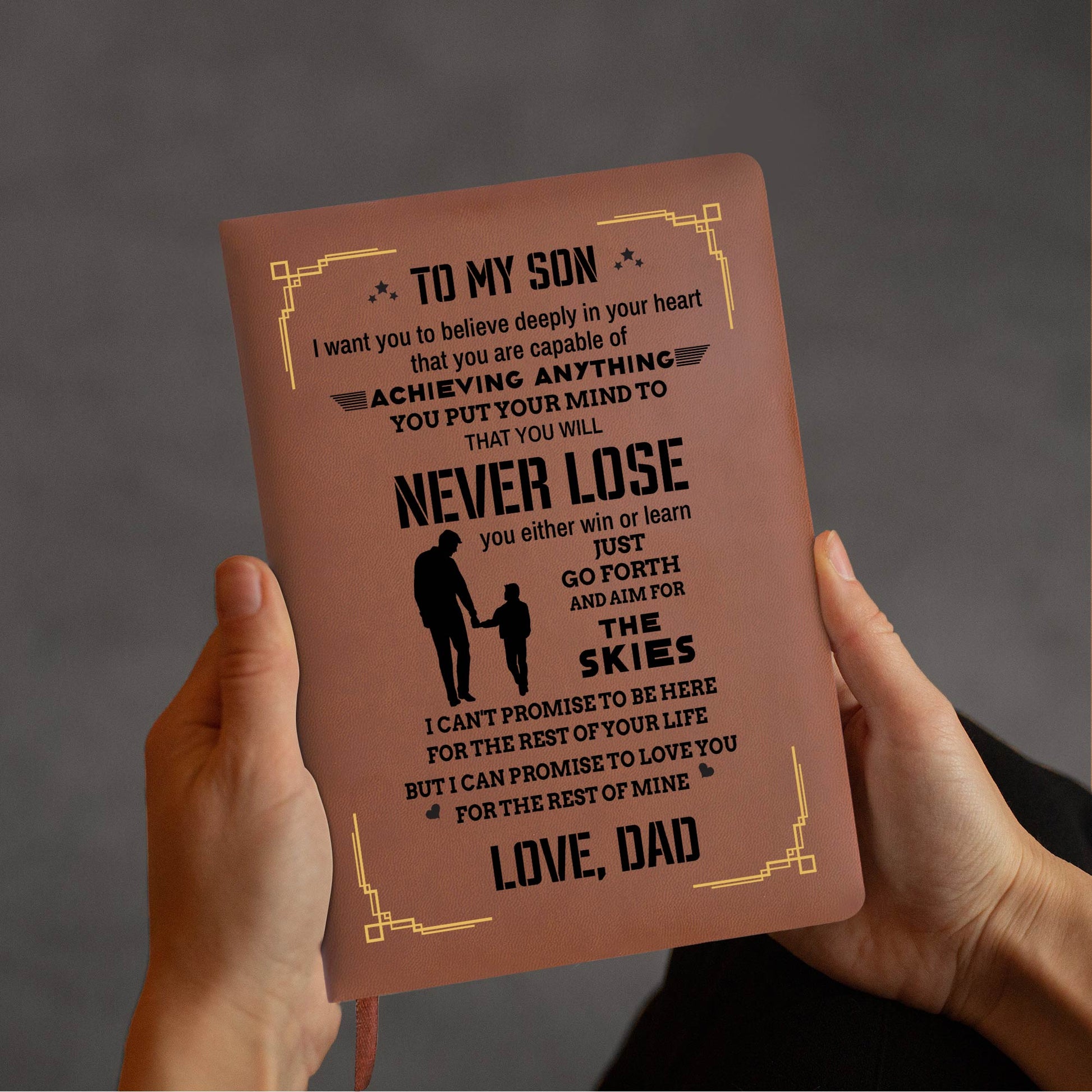 Father And Son Bond With Motivational Quote