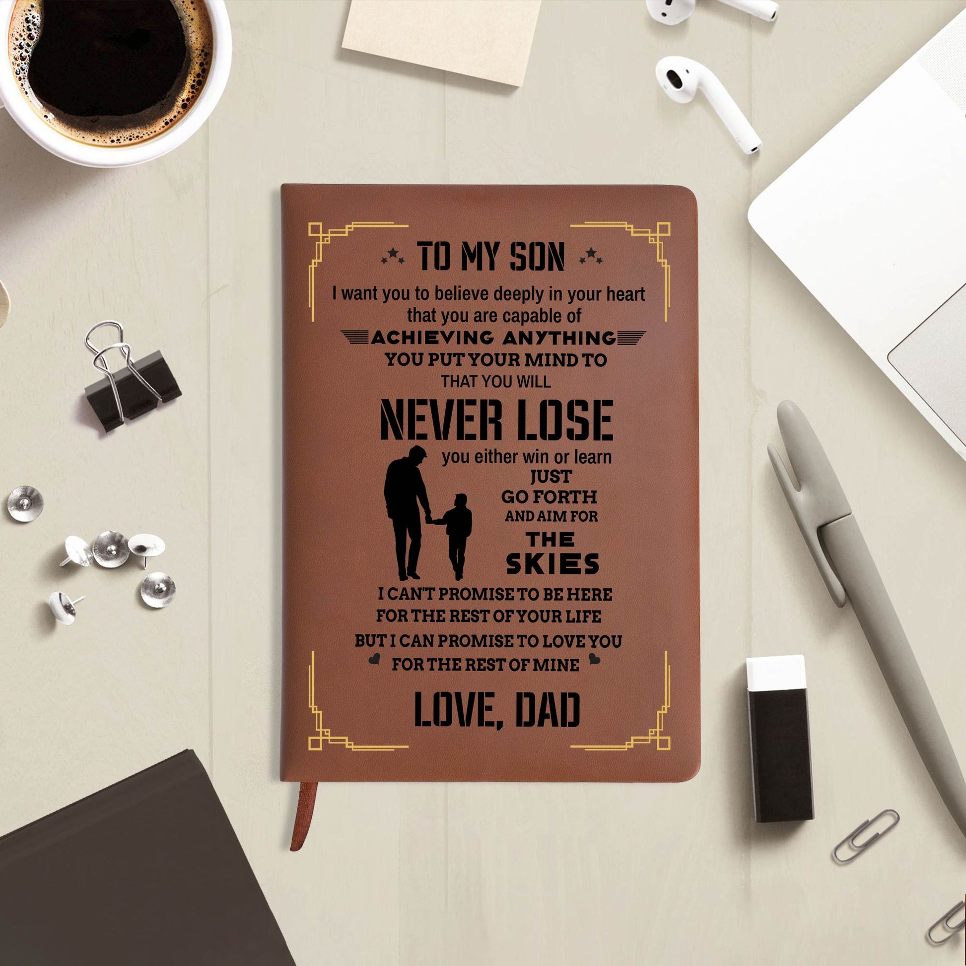 Father And Son Bond With Motivational Quote