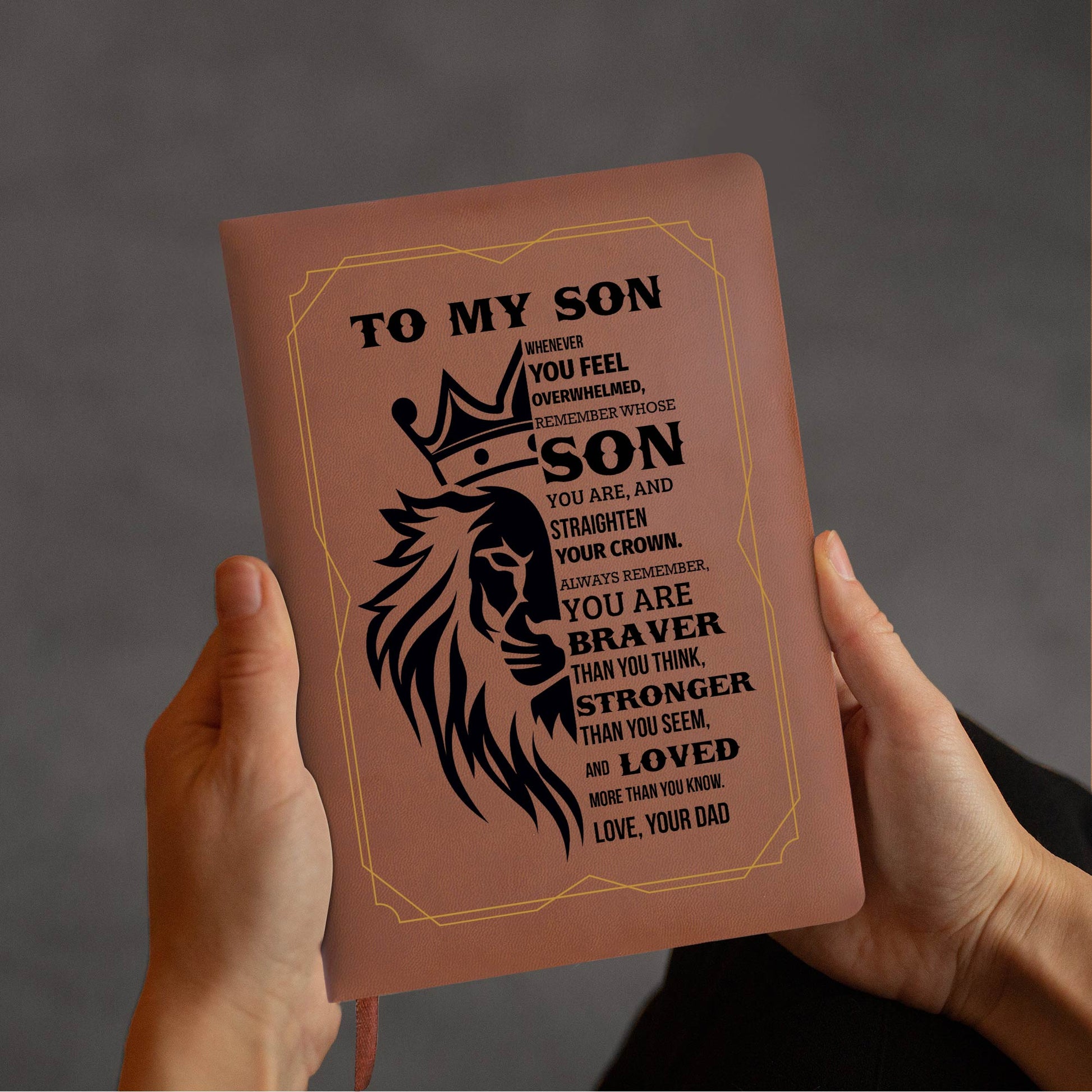Encouraging Words For Son Featuring Crown And Lion