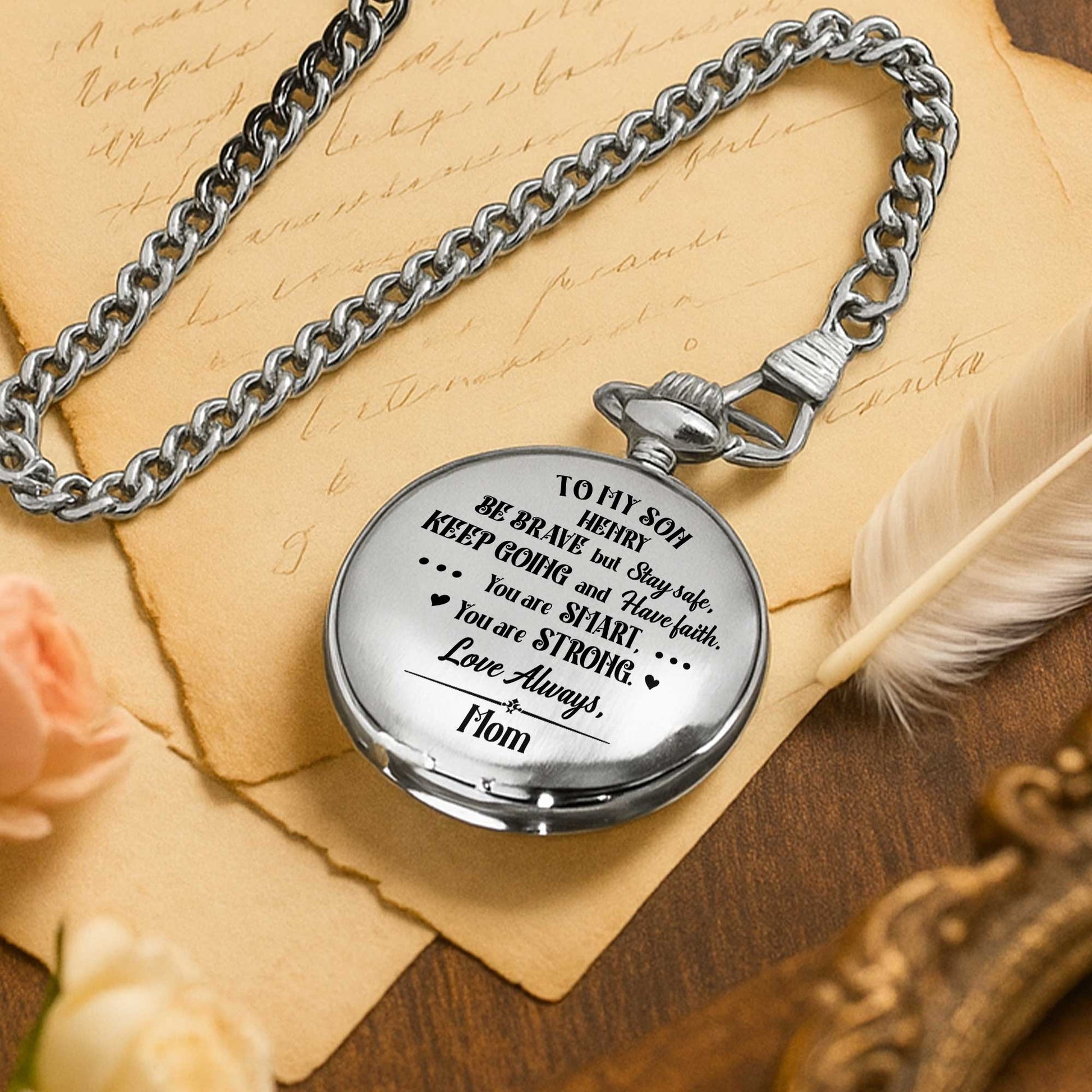 Be Brave But Stay Safe, Keep Going, Silver Plated Watch With Hearts